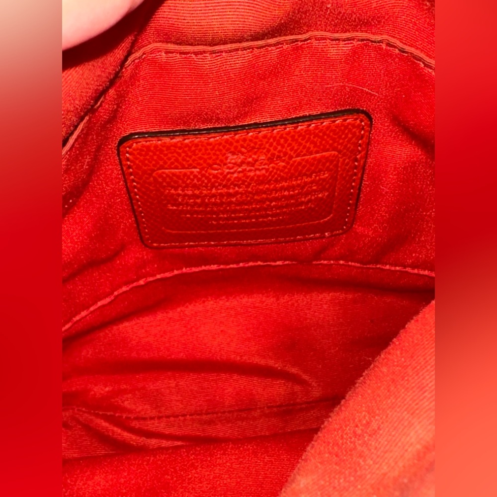 Coach Dark Brown and Red Messenger Bag - Picture 4 of 5